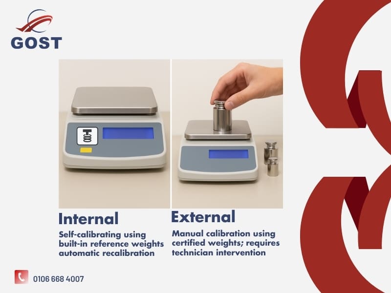 internal calibration and external calibration
